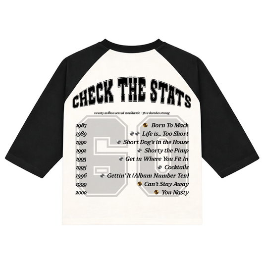 CHECK THE STATS RAGLAN TEE